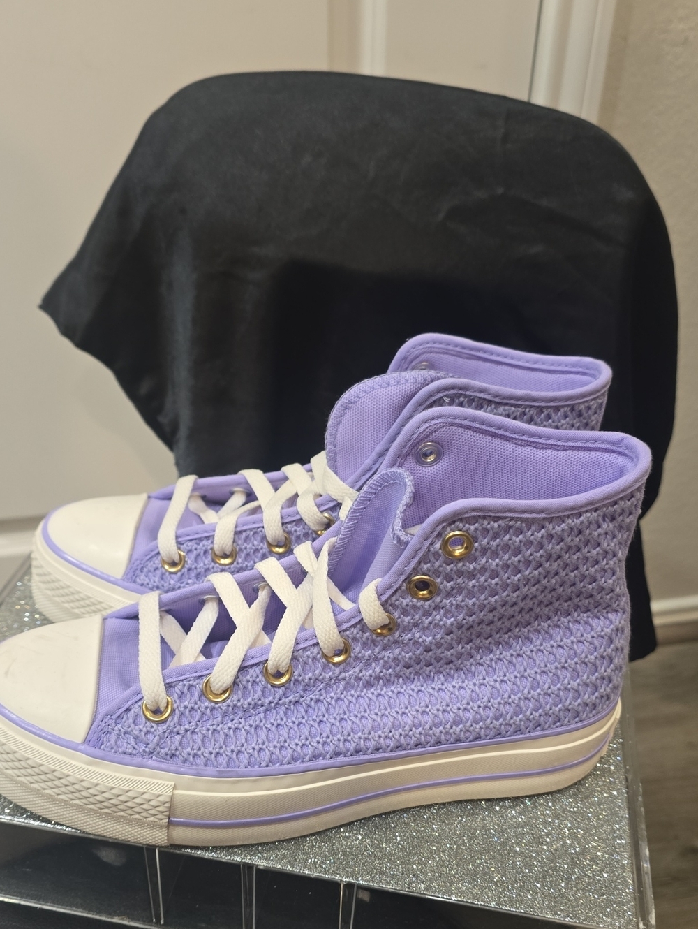 Converse Chuck Taylor All Star Knit Platform Sneakers- Purple - Picture 5 of 9